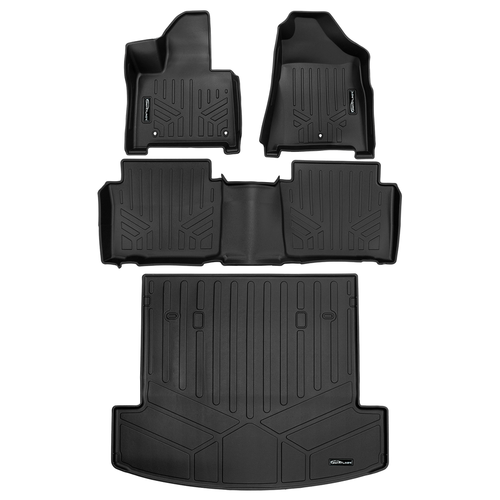 SMARTLINER SA0742/B0751/D0742 2 Row Floor Liners & Cargo Liner behind the 2nd Row Seats    Black