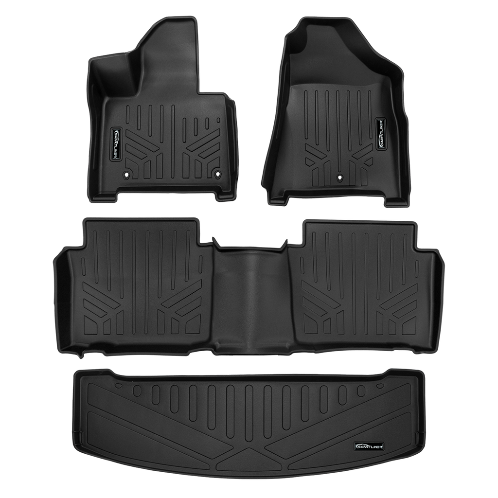 SMARTLINER SA0742/B0751/E0742 2 Row Floor Liners & Cargo Liner behind the 3rd Row Seats    Black