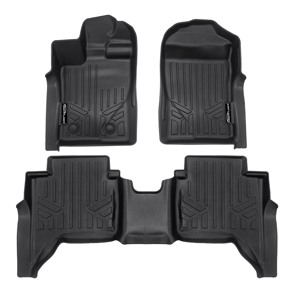 SMARTLINER SA0748/B0748 2 Row Floor Liners 2024-2025 Ford Ranger Black