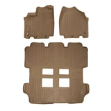 SMARTLINER Custom Fit Floor Mats 3 Row Liner Set Tan Compatible With 2011-2017 Honda Odyssey - All Models
