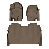 SMARTLINER Custom Fit Floor Mats 2 Row Liner Set Tan Compatible With 2015-2022 Ford F-150 SuperCrew Cab with 1st Row Bucket Seats