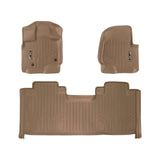 SMARTLINER Custom Fit Floor Mats 2 Row Liner Set Tan Compatible With 2015-2022 Ford F-150 SuperCab with 1st Row Bucket Seats