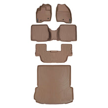 Load image into Gallery viewer, SMARTLINER SA1245/B1109/C1082/D1082 3 Row Floor Liners &amp; Cargo Liner behind the 2nd Row Seats 2017-2019 Ford Explorer (With Center Console on Second Row) Tan