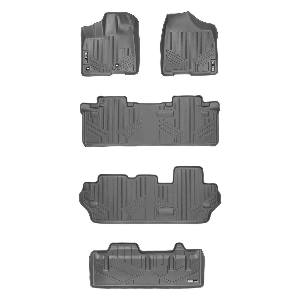 SMARTLINER SA2128/B2083/C2083/E2229 3 Row Floor Liners & Cargo Liner behind the 3rd Row Seats 2013-2020 Toyota Sienna (8 Passenger) Gray