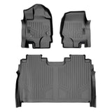 SMARTLINER Custom Fit Floor Mats 2 Row Liner Set Grey Compatible With 2015-2022 Ford F-150 SuperCrew Cab with 1st Row Bucket Seats
