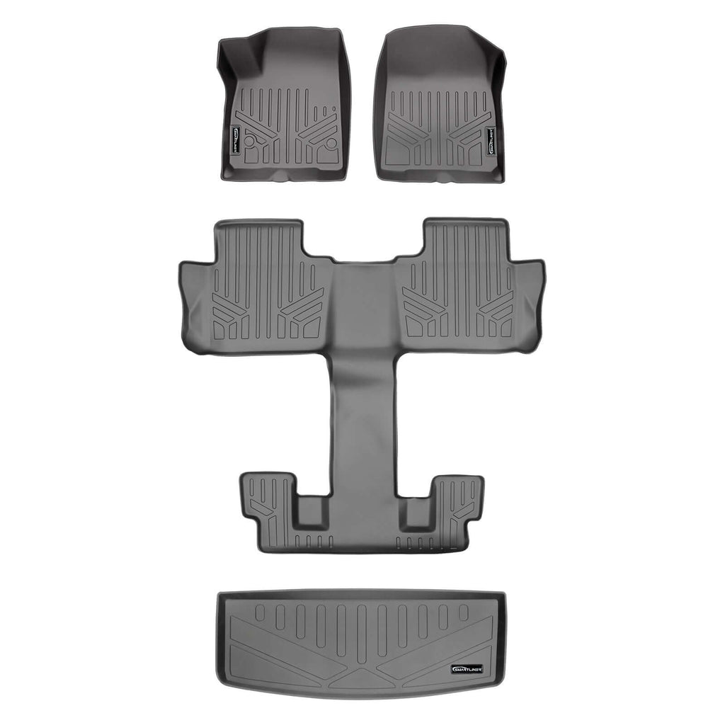SMARTLINER SA2230/B2230/E2230 2 Row Floor Liners & Cargo Liner behind the 3rd Row Seats 2017-2021 GMC Acadia with Bucket Seats Gray