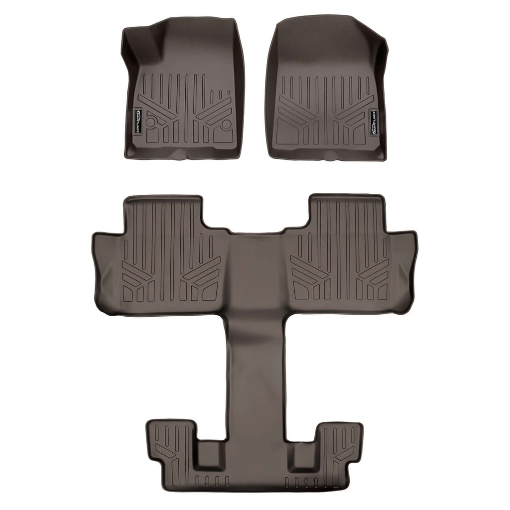 SMARTLINER SA3230/B3230 2 Row Floor Liners 2017-2021 GMC Acadia with Bucket Seats Cocoa