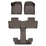 SMARTLINER Custom Fit Floor Mats 3 Row Liner Set Cocoa Compatible With 2017-2021 GMC Acadia with 2nd Row Bucket Seats