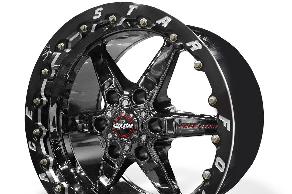 Race Star 93-795852SB FITS 93 Truck Star 17x9.50 6x5.50bc 6.125bs Gloss Black WheelSingle Beadlock