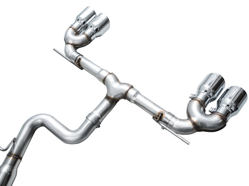 AWE Tuning 3020-42658 FITS AWE MK8 Volkswagen Golf R 3in Track Edition Quad Exhaust - Chrome Silver Tips