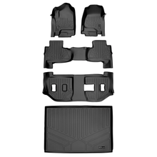 Load image into Gallery viewer, SMARTLINER SA0136/B0221/C0166/E0159 3 Row Floor Liners &amp; Cargo Liner behind the 3rd Row Seats 2015-2020 Chevrolet Suburban (With Bench Seats)2015-2020 GMC Yukon XL (With Bench Seats) Black