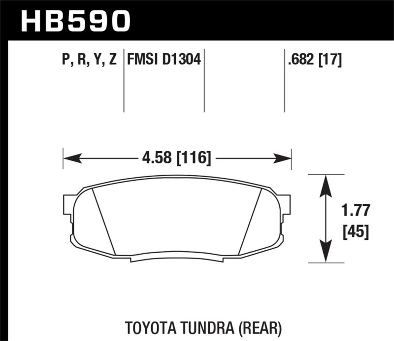 Hawk Performance KHB590Y.682 FITS Hawk LTS Street Brake Pads