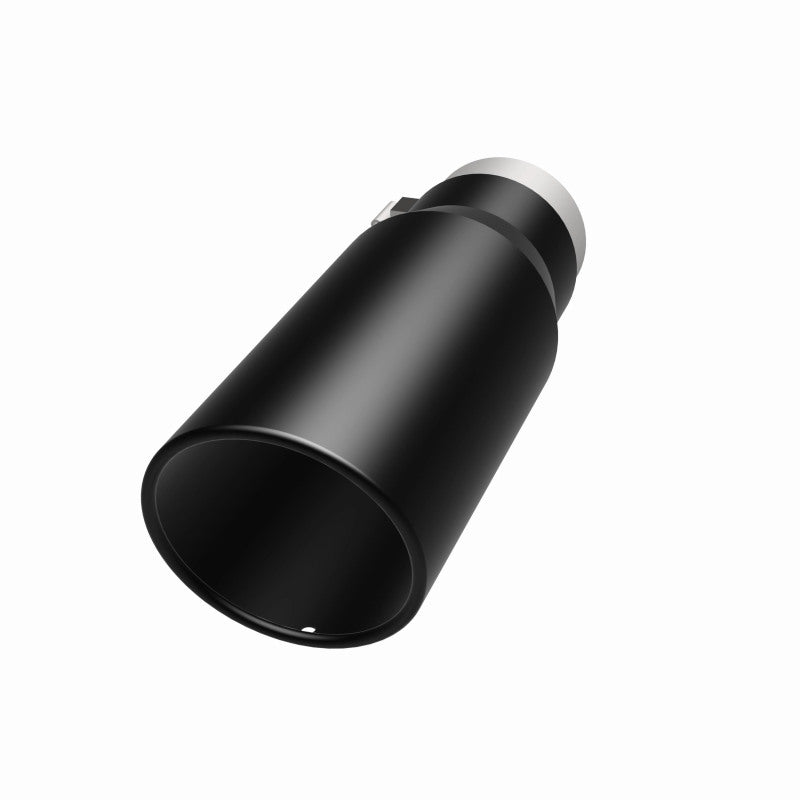 MagnaFlow Tip Stainless Black Coated Single Wall Round Single Outlet 5in Dia 3.5in Inlet 14.5in L