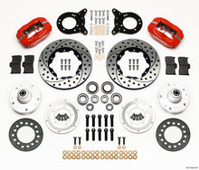 Load image into Gallery viewer, Wilwood Dynapro Dust-Boot Front Kit 11.00in Dril Red 1965-1969 Mustang Disc &amp; Drum Spindle