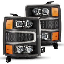 Load image into Gallery viewer, AlphaRex 880239 FITS 04-15 Chevy 1500HD NOVA-Series LED Proj Headlights Black w/Activ Light/Seq Signal &amp; SB DRL