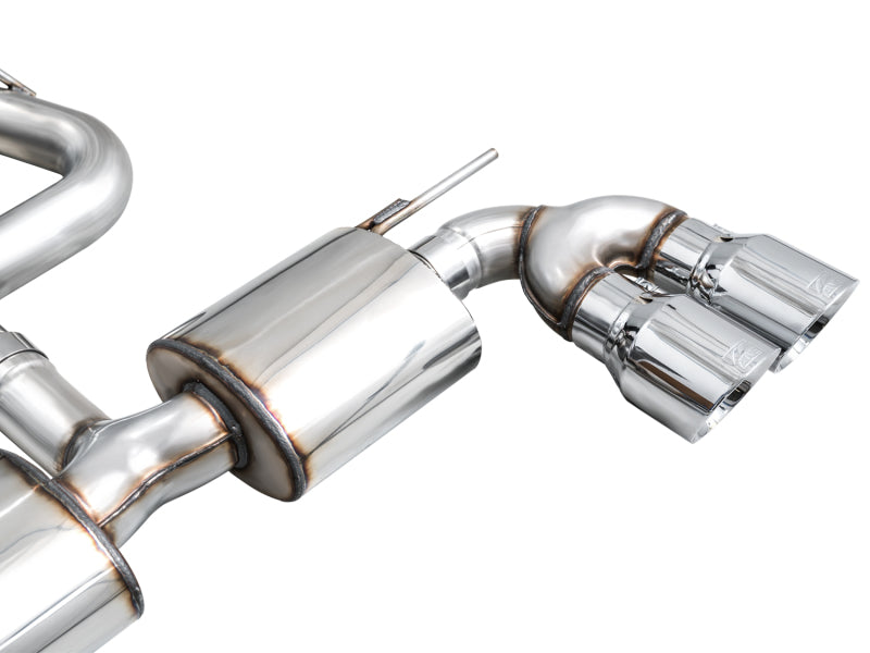 AWE Tuning 3015-42658 FITS AWE MK8 Volkswagen Golf R 3in Touring Edition Quad Exhaust - Chrome Silver Tips