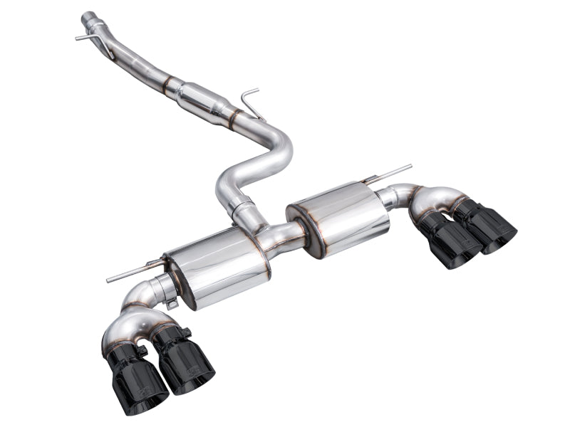 AWE Tuning 3015-43658 FITS AWE MK8 Volkswagen Golf R 3in Touring Edition Quad Exhaust - Diamond Black Tips