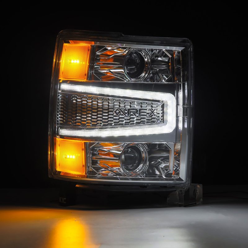 AlphaRex 880246 FITS 14-15 Chevy 1500 PRO-Series Projector Headlights Chrome w/Sequential Signal & DRL