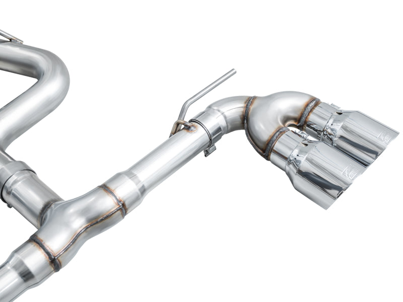 AWE Tuning 3020-42658 FITS AWE MK8 Volkswagen Golf R 3in Track Edition Quad Exhaust - Chrome Silver Tips