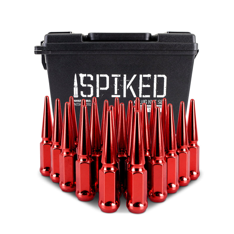 Mishimoto Mishimoto Steel Spiked Lug Nuts M14 x 1.5 24pc Set Red