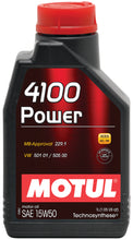 Load image into Gallery viewer, Motul 102773 FITS 1L Engine Oil 4100 POWER 15W50VW 505 00 501 01MB 229.1