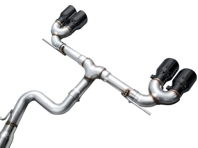AWE Tuning 3020-43658 FITS AWE MK8 Volkswagen Golf R 3in Track Edition Quad Exhaust - Diamond Black Tips