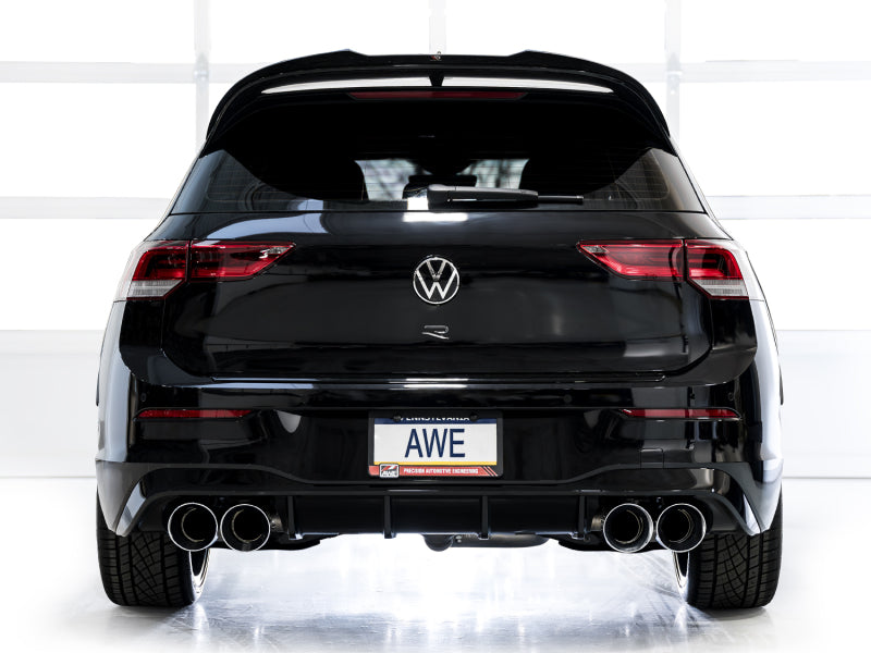 AWE Tuning 3015-42658 FITS AWE MK8 Volkswagen Golf R 3in Touring Edition Quad Exhaust - Chrome Silver Tips