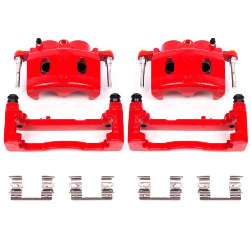 PowerStop S4918A FITS Power Stop 08-16 Cadillac Escalade Front Red Calipers w/Brackets - Pair