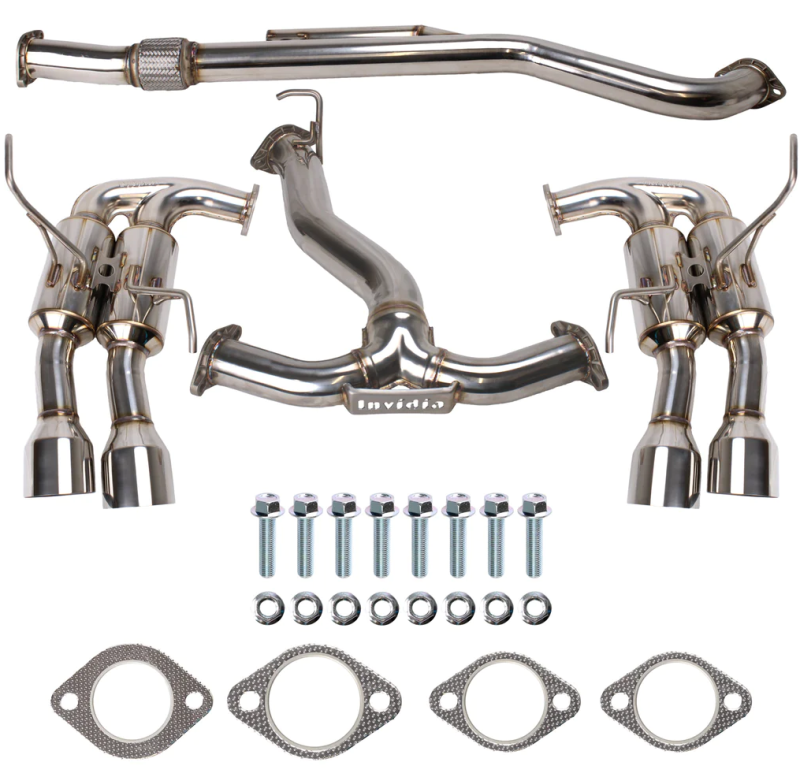 Invidia HS22WRXGM4SS FITS 2022+ Subaru WRX Gemini Single Layer Quad Stainless Steel Tip Cat-Back Exhaust