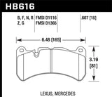 Hawk Performance KHB616Z.607 FITS Hawk 08-09 Lexus IS-F Performance Ceramic Street Front Brake Pads