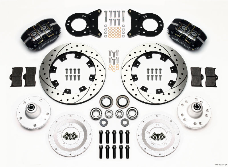 Wilwood 140-13344-D FITS Dynapro Dust-Boot Front Kit 12.19in Drilled 1965-1969 Mustang Disc & Drum Spindle