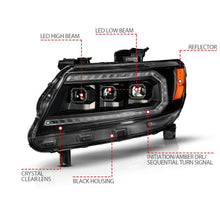 Load image into Gallery viewer, ANZO 15-22 Chevy Colorado Full LED Headlights w/ Initiation (Amber DRL) - Black