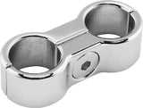 Bikers Choice Chrome Plain Oil Hose Seperator For 2 Hoses