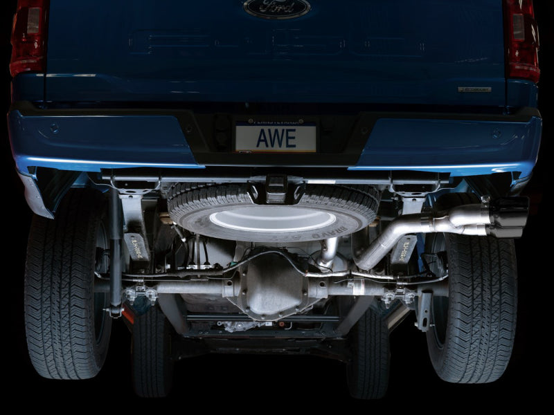 AWE Tuning 3015-23059 FITS AWE 0FG 21+ Ford F150 Dual Side Exit Cat-Back Exhaust - 4.5in Diamond Black Tips