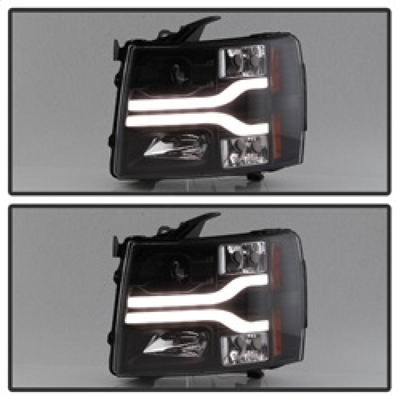 SPYDER 5083609 FITS Spyder Chevy Silverado 1500 07-13 Version 3 Projector Headlights - Black PRO-YD-CS07V3-LBDRL-BK