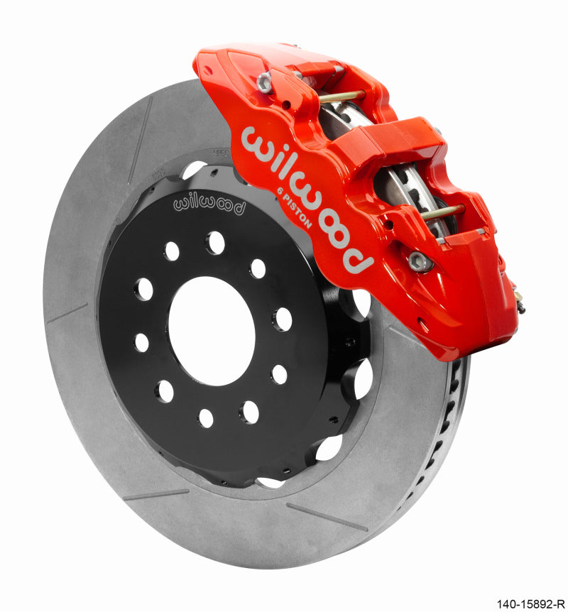 Wilwood 140-15892-R FITS AERO6 Front Hat Kit 14.00 Red 2018-Up Jeep JL w/Lines