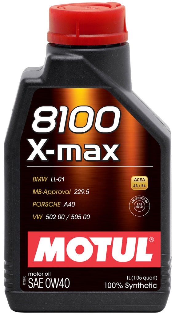 Motul 104531 FITS 1L Synthetic Engine Oil 8100 0W40 X-MAXPorsche A40