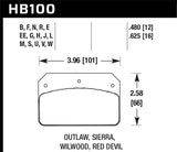 Hawk Performance KHB100N.480 FITS Hawk Wilwood Dynalite Caliper HP+ Street Brake Pads