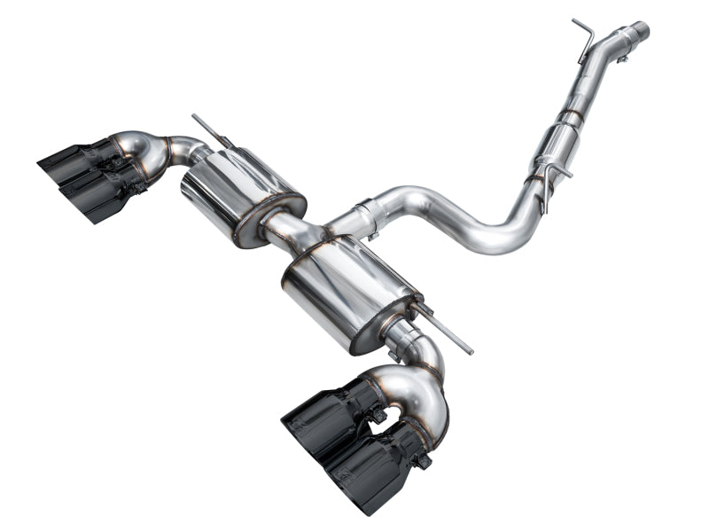 AWE Tuning 3015-43658 FITS AWE MK8 Volkswagen Golf R 3in Touring Edition Quad Exhaust - Diamond Black Tips