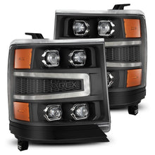 Load image into Gallery viewer, AlphaRex 880237 FITS 16-18 Chevy 1500HD NOVA-Series LED Proj Headlights BK w/Actv Lgt/SeqSig &amp; DRL (Req 810023)
