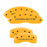 MGP 13007SCV5YL - 4 Caliper Covers Engraved Front & Rear C5/Corvette Yellow finish black ch