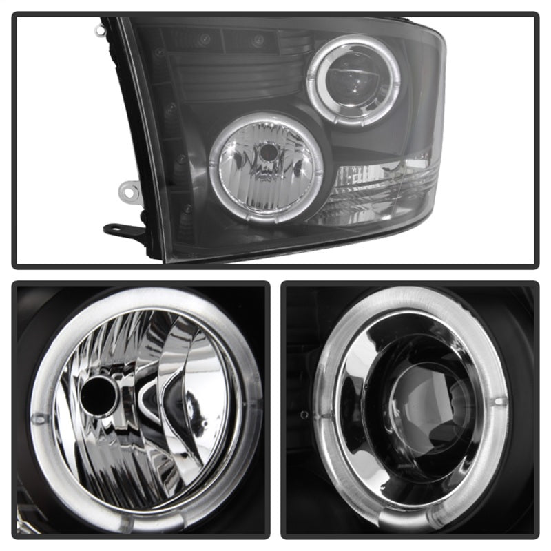 SPYDER 5010032 - Spyder Dodge Ram 1500 09-14 10-14 Projector Headlights Halogen- LED Halo LEDBlk PRO-YD-DR09-HL-BK