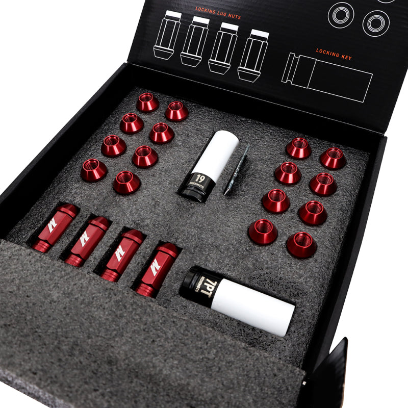 Mishimoto MMLG-125-20LSL - Aluminum Locking Lug Nuts M12x1.25 20pc Set Red