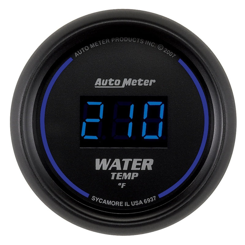 AutoMeter 6937 - Autometer Cobalt Digital 52.4mm Black 0-300 deg F Water Temperature Gauge