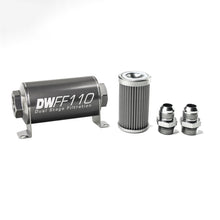 Load image into Gallery viewer, DeatschWerks 8-03-110-100K-10 - Stainless Steel 10AN 100 Micron Universal Inline Fuel Filter Housing Kit (110mm)