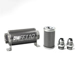 DeatschWerks 8-03-110-100K-10 - Stainless Steel 10AN 100 Micron Universal Inline Fuel Filter Housing Kit (110mm)