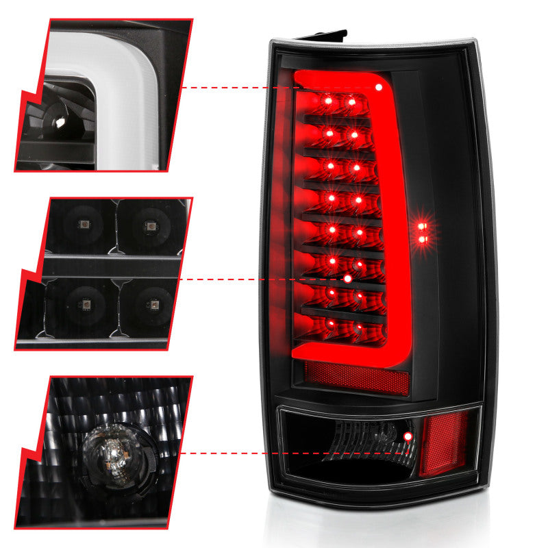 ANZO 311321 -  FITS: 2007-2014 Chevy Tahoe LED Taillight Plank Style Black w/Clear Lens