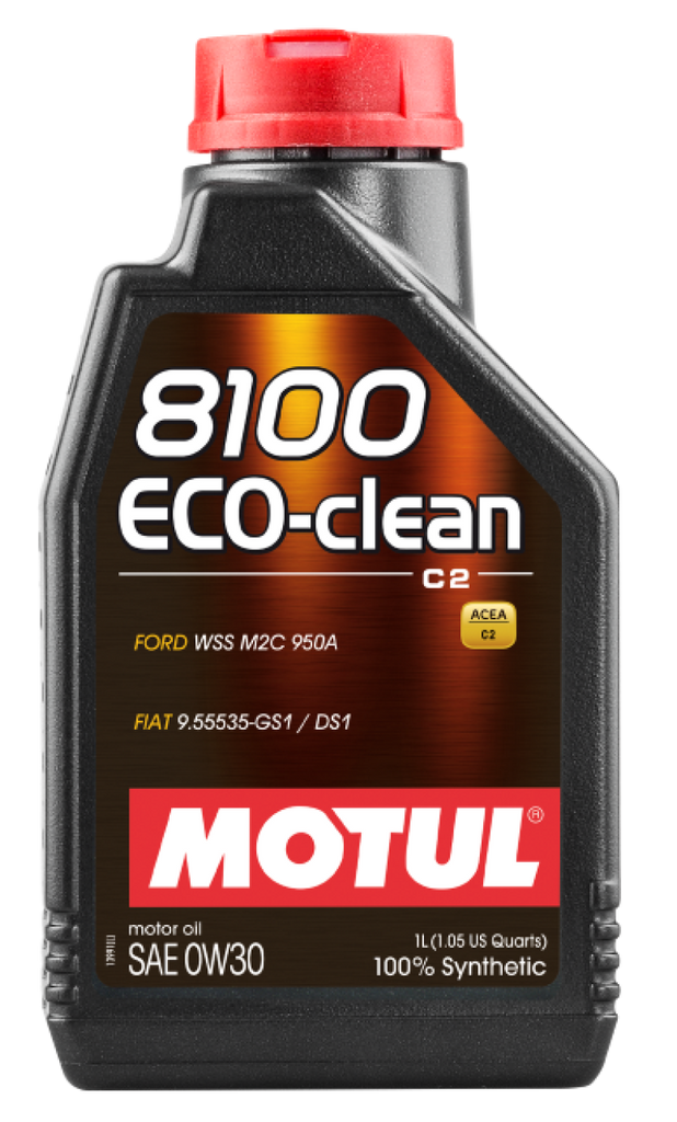 Motul 102888 FITS 1L Synthetic Engine Oil 8100 Eco-Clean 0W30 12X1LC2/API SM/ST.JLR 03.50071L