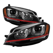 Load image into Gallery viewer, SPYDER 5080592 - Spyder Volkswagen Golf VII 14-16 Projector Headlights DRL LED Red Stripe Blk PRO-YD-VG15-RED-DRL-BK