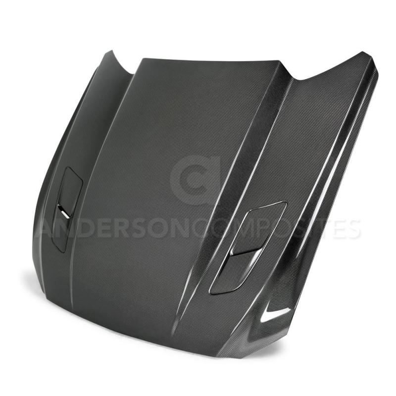 Anderson Composites AC-HD15FDMU-CJ-DS FITS 15-17 Ford Mustang (Excl. GT350/GT350R) Double Sided Carbon Fiber Cowl Hood